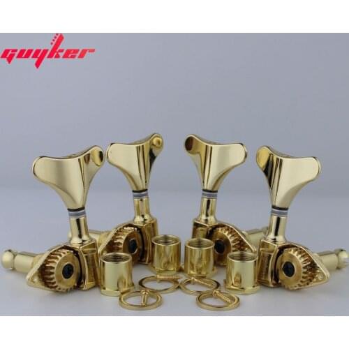 GUYKER Bass Guitar Machine Chrome Heads Open Gear Gold