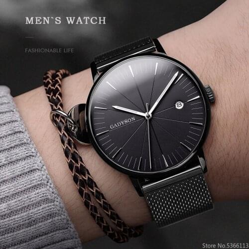 2019 relogio masculino watches men Fashion Sport Stainless Steel Mesh Band watch Quartz Business Wristwatch reloj hombre 2019