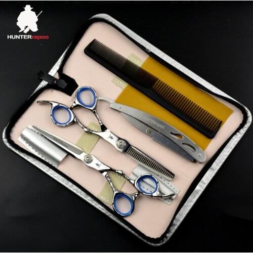 30% Off HT9124 Stainless Steel Hair Cutting Scissors Set Barber Scissor Kit Thinning Shears for Pet Grooming 6 Inch Haircut Tool