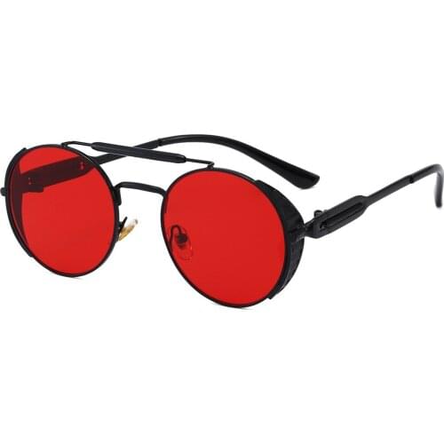 New Fashion Gothic Steampunk Sun Glasses Brand Designer Vintage Round Women Men Steam Punk Sunglasses Oculos