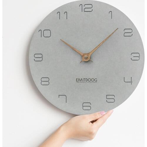 Living room household modern simple bedroom quiet wood fashion creative Nordic wall watch wall clock