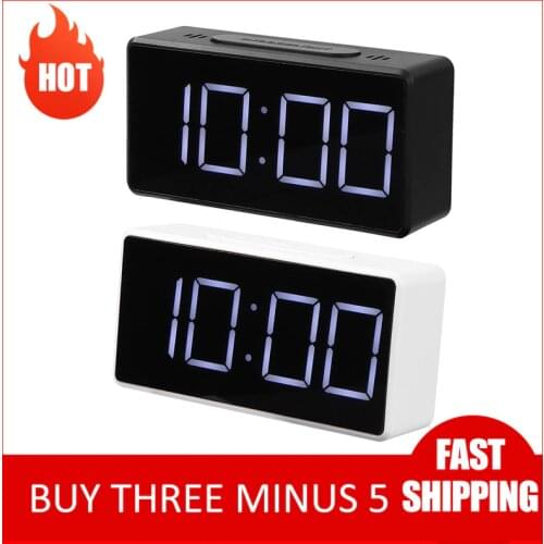 Led Mini Student Clock Usb Desktop Electronic Alarm Clock °c-℉ Temperature Tester-white Light 2 Levels Of Brightness