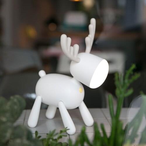 USB Charging Creative Cute Reindeer Night Light Childrens Bedroom Eye Protection Led Light Cartoon Holiday Lighting Gift