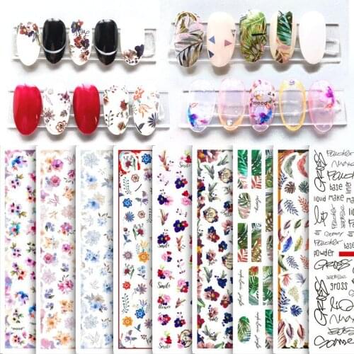 Spring and summer color flowers and leaves nail art stickers English alphabet nail stickers plant immortal flowers nail art repa