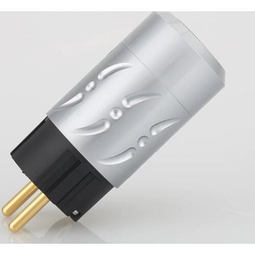 Viborg VE502G Pure Copper Gold Plated EU Plug Type Schuko Power Plug Viborg Pure Copper