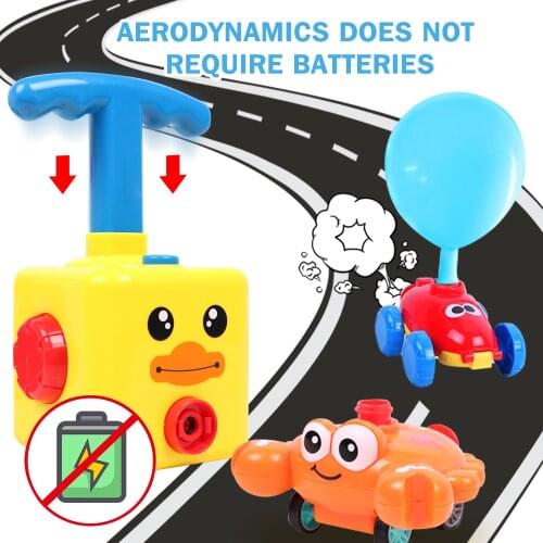 Power Balloon Car Toy for Children Gift Power Balloon Launch Tower Toy Puzzle Fun Education Inertia Air Science Experimen
