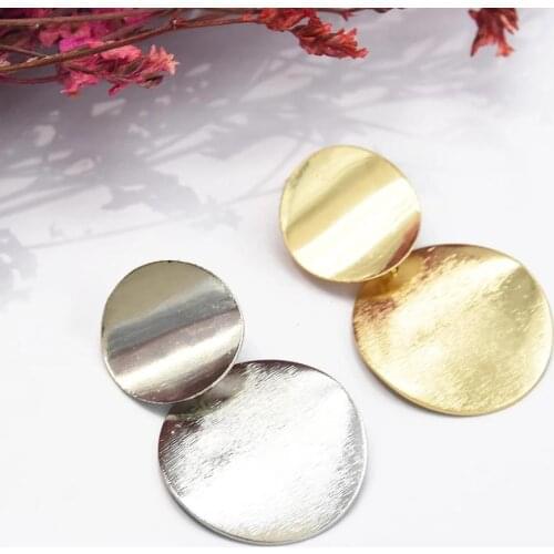 Vintage Gold metal big circle atmospheric disc multi-level fashion retro round boho style hollow ladies earrings Jewelry