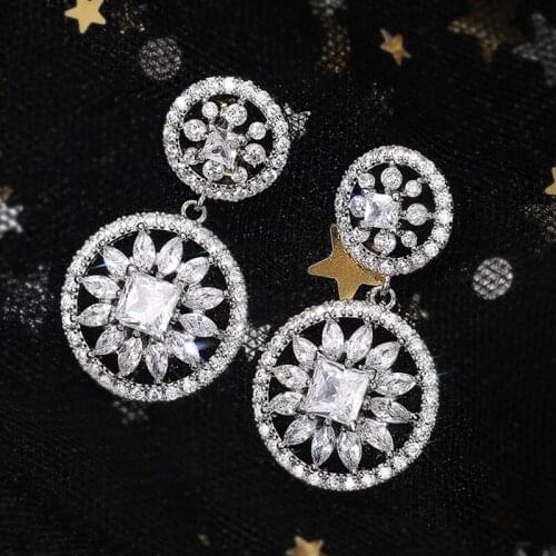 New European and American Fashion Temperament Long Tassel AAA Zircon Ladies Earrings All-match Female Earrings Jewelry