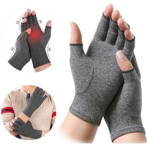 1Pair Half Finger Arthritis Gloves High Elasticity Therapy Compression Gloves Arthritis Joint Pain Relief Wrist Support Unisex