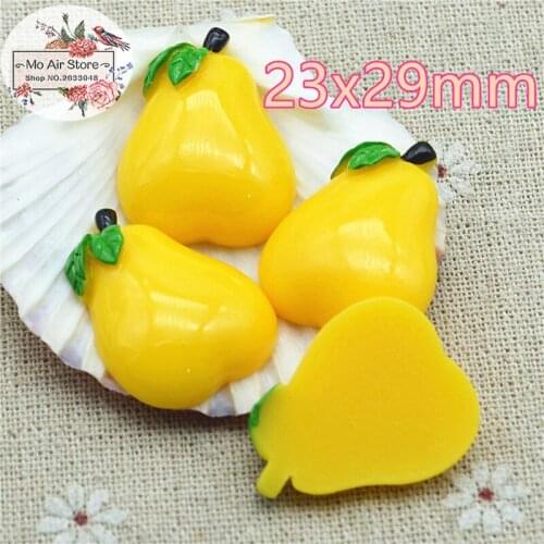 10pcs pear fruit Resin Flat back Cabochon miniature food Art Supply Decoden Charm DIY craft