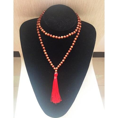 108 mala beads necklace hand knotted necklace 8MM sandalwood necklaces 3 color can choose sweater decoration necklaces