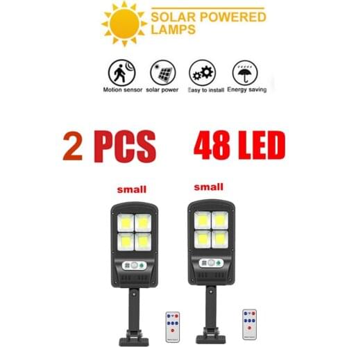 2 pcs tabular oblong Solar Light Outdoor 100COB Waterproof Motion Sensor Solar Wall lamp remote control For Garden Path garage s