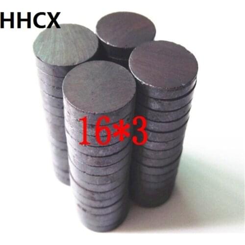 50pcs/lot Y30 Disc Ferrite Magnet 16*3 Permanent magnet 16x3 Black Round Speaker magnet 16 x 3