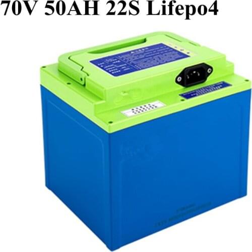 70v 50Ah 22S lifepo4 IP65 for electric vehicle solar energy bicycle bike ebike scooter+ 10A charger