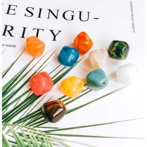 Acrylic Resin Plastic Irregular Beads Round Pendant Bracelet Earring Accessories Supplies for Jewelry Making Diy Handmade 20pcs