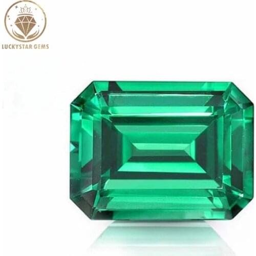 Lucky Star Gems Nano Emerald Green Gemstone Beads Fine Emerald Cut for Silver Mounting Rings Diy Jewelry Accessories Making