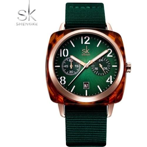 Shengke Nylon Belt Creative Women Watches Lady Fashion Casual Clock Quartz Ladies Watches Sport Watches relogio feminino