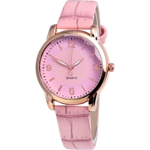 Fashion Watch Women Round Dial Bamboo Grain Faux Leather Strap Analog Quartz Numbers Quartz Watch Bracelet Casual Reloj Mujer