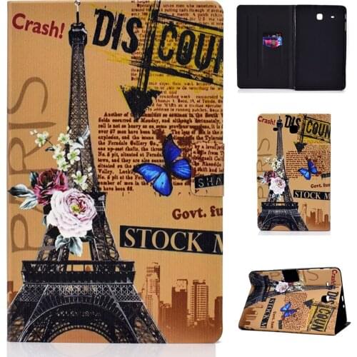 Stand Flip PU Leather Case For Samsung Galaxy Tab E 9.6" T560 SM-T560N 9.6 inch Case Tablet Smart Cover Fundas Coque Cartoon