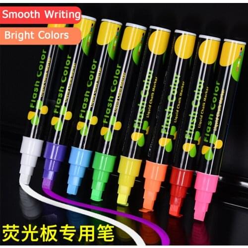 Colorful Liquid Chalk Marker Erasable Highlighter Fluorescent Pen Drawing Art LED Billboard Painting for Whiteboard Chalkboard