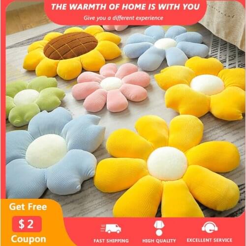 Flower Printed Seat Cushion Cartoon Cute Armchair Backrest Pillow Office Study Sofa Belcony Home Decor Chair Cushion cojines