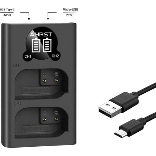 DMW-BLK22 DMWBLK22 BLK22 Dual USB battery charger for Panasonic LUMIX DC-S5 DC-S5K GH5 camera