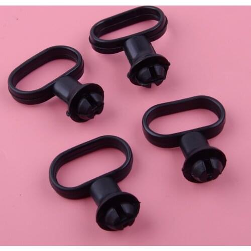 DWCX 4Pcs Universal Rubber 5.5x4.1 cm Motorcycle Front Mudguard Speedometer Cable Guide Holder Black