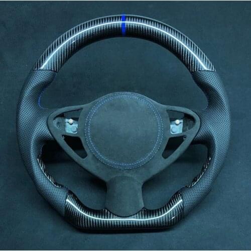 Racing Cuatomized Trim Real Carbon Fiber Sports Steering Wheel Alcantara Leather compatible for INFINITI FX30 FX35 FX37 2013