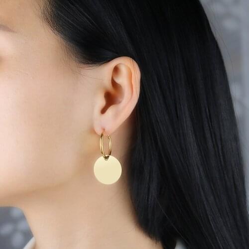 Innopes 2019 Fashion rose gold statement Big geometric circle dangle earrings drop earing for woman modern jewelry
