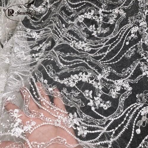 Sequined Embroidered Lace Fabric Wedding Dress DIY Accessories RS2895