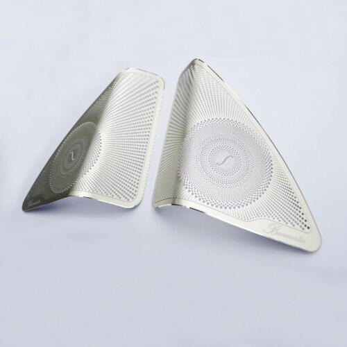 Door Stereo Audio Speaker Cover Trim Aluminum Alloy Matte Silver for Mercedes Benz C class W205 C200 C260 C300