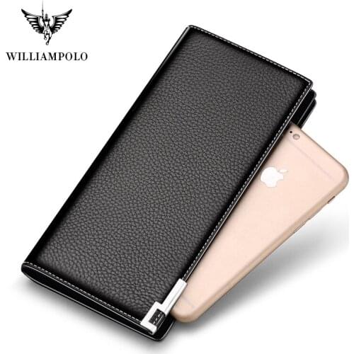 WILLIAMPOLO High Quality Genuine Leather Men Wallet Luxury Wallet Men Purse PL171322