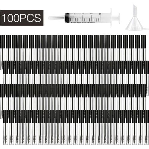 100pcs Empty Mascara Tube With Eyelash Wand Funnels And Transfer Pipettes Set For DIY Mascara Container Set