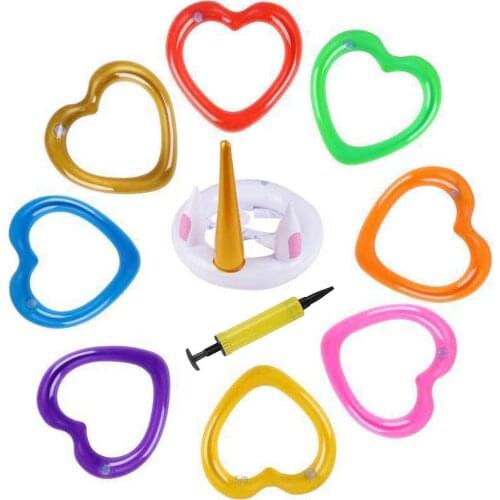 Unicorn Inflatable Ring Toss Pool Game Toys Floating Swimming Pool Ring With 6/8 Pcs Rings Game Water Toy Beach Party Supplies