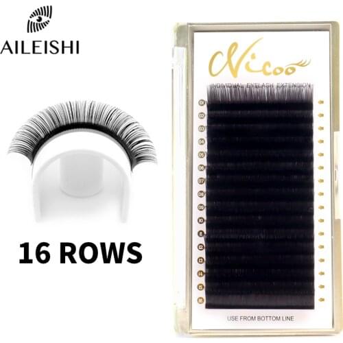 Wholesale 16 Lines Eyelash Extension False Eyelashes Silk Handmade Natural Long Russia Volume Lash Extension Individual Lash
