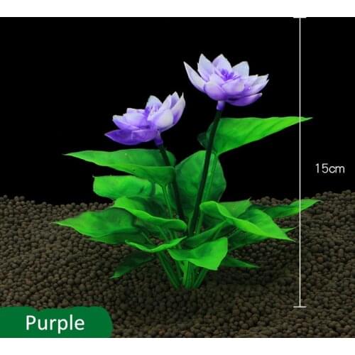 New Beautiful Water Lotus Aquarium Plant Decoration Fish Tank Aquatic Lotus Flower Ornament