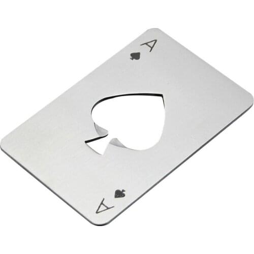 WholeSale 100pcs/lot Bottle Opener Stainless Steel Credit Card Size Beer Bar Blade Spade A PK Outdoor Camping Tools