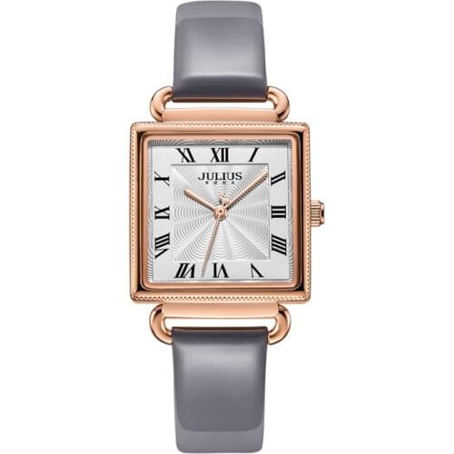 Simple Julius Lady Womens Watch Japan Quartz Elegant Square Fashion Hours Bracelet Real Leather Girls Birthday Gift Box