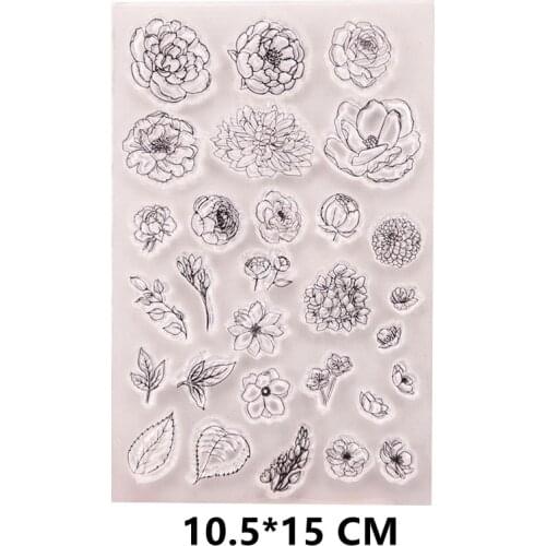 2021 New Flower Clear Stamps DIY Scrapbooking Craft Supplies Rubber Silicon Seals Card Album Hobby ink pad Stamping