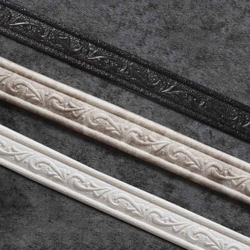 3D Wall Edge Strip Stickers Self Adhesive Waterproof Baseboard Corner Waist Line Sticker Wallpaper Border Home Decorations