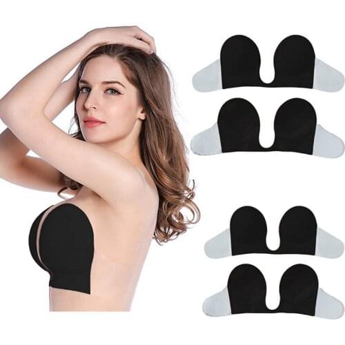 Silicone Padding Bra Self Adhesive Magic Strapless Invisible Nipple Cover Bra Padding Women Underwear Seamless Front Clip Bra