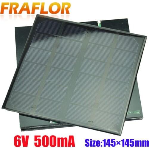 6V 500mA 3W 5Pcs/Lot Solar Monocrystalline Silicon Cell Panels Solar Power 3.6V Battery Charge Solar Cell 145*145*3 Wholesale