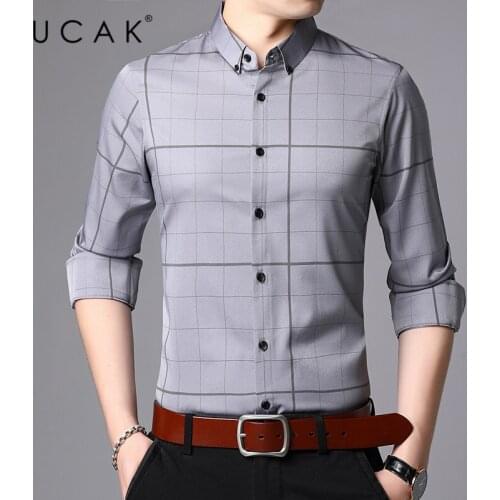 UCAK Brand Streetwear Shirt Spring New Fashion Casual Long Sleeves Turn-Down Collar Pure Cotton Shirt Men Clothing Homme U6152
