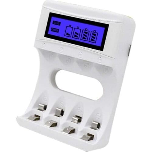 4 Slots Lcd Sn Usb Battery Charger for Rechargeable Aa/Aaa/Ni-Cd/Ni-Mh Chargers Input DC 5V 2A
