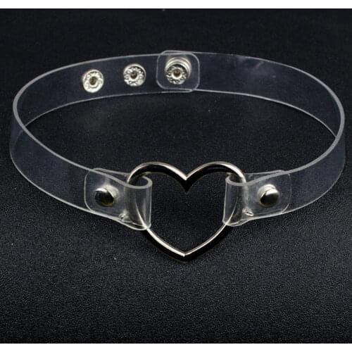 Punk Chocker Necklace Women Adjustable Transparent Round Circle Choker Necklace Gothic Girls Collar Necklace Women Jewelry Gift