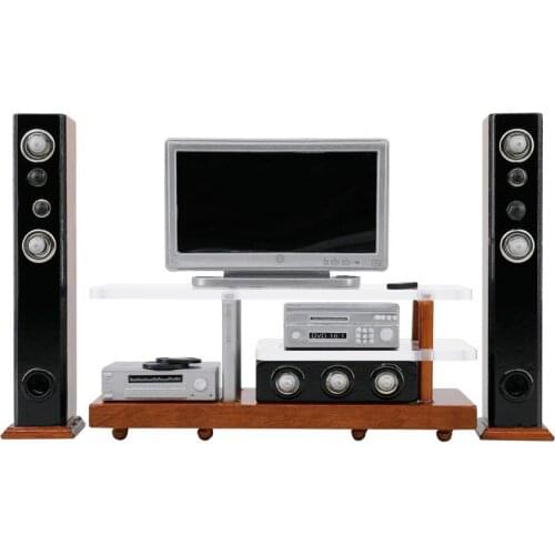 1/12 Dollhouse Mini Furniture Model Toys Modern Simulation TV Audio Set Ornament