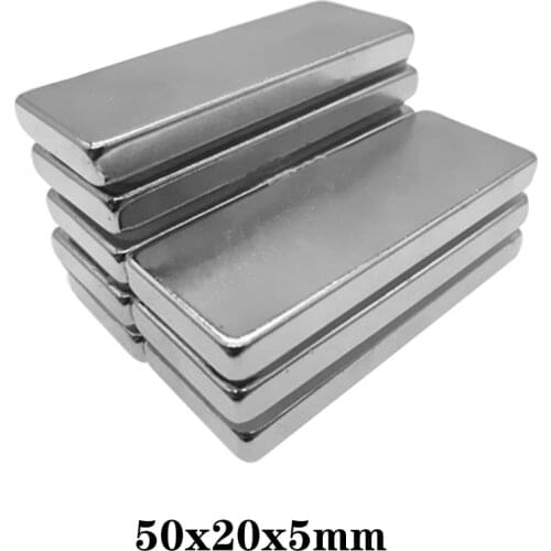 1/2/5/10/15PCS 50x20x5 Powerful Quadrate Magnets 50mmX20mm Neodymium Magnet 50x20x5mm Strong NdFeB Permanent Magnetic 50*20*5 mm