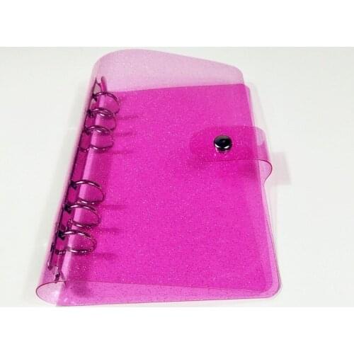 1pc A6 PVC Transparent Notebook Cover Loose Leaf Diary Planner Clip Planner Accessories School Office Supplies