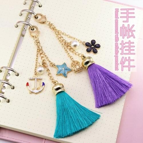 1pcs fresh metal hand account tassel fine beautiful pendant pendant loose-leaf ornaments cute chain decoration