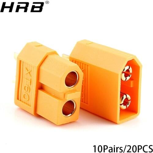 20PCS Amass XT60 XT-60 XT 60 Plug Male Female Brass Gold Plated Bullet Connectors For Lipo Battery Charger RC Parts Nylon PA 30A
